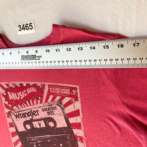 Wrangler Big Kid’s Short Sleeve T-shirt Size M, Red, Music Mania Greatest Hits - Picture 2 of 8